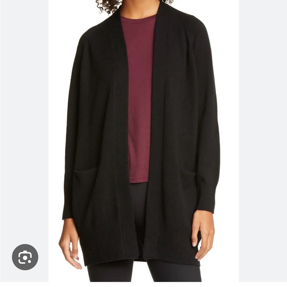 VINCE - Black Open-Front Women's Cardigan Sweater 100% Cashmere